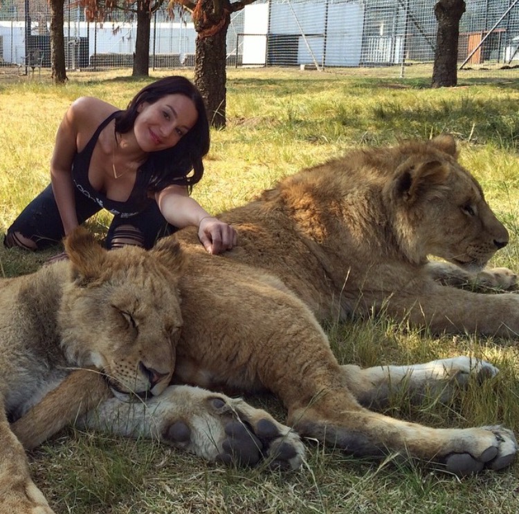 Christina Cindrich with Black Jaguar White Tiger